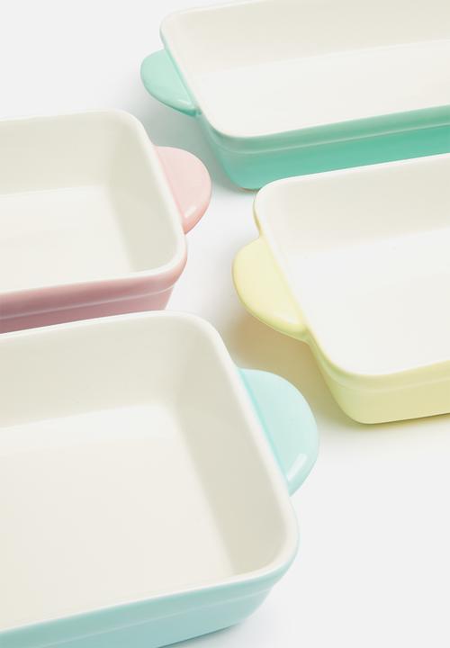 Excellent Houseware - Rectangular porcelain oven dish - yellow