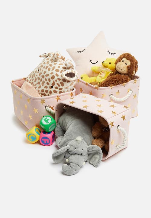 H&S - Star storage set of 3 - pink
