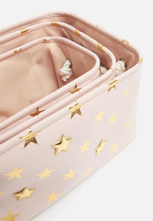 H&S - Star storage set of 3 - pink