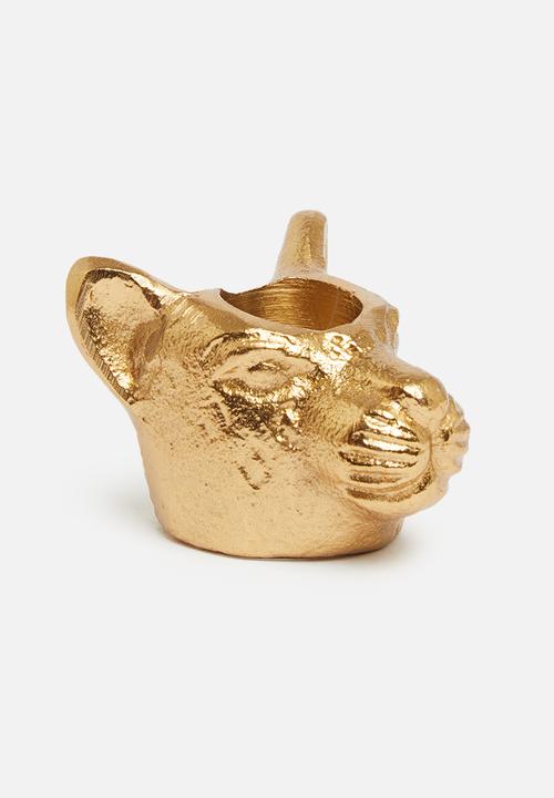 H&S - Animal dinner candle holder - jaguar