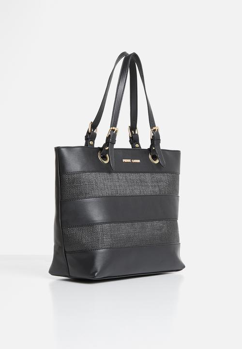 Pierre Cardin - Lucille straw tote - black