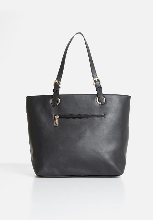 Pierre Cardin - Lucille straw tote - black