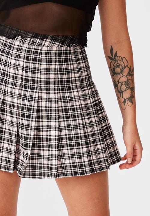 Factorie - Pleated skirt - white & black