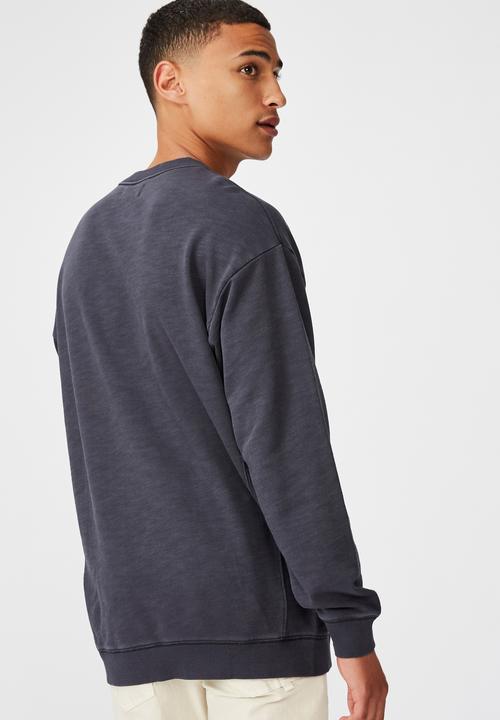 Cotton On - Pigment dyed oversized crew - navy