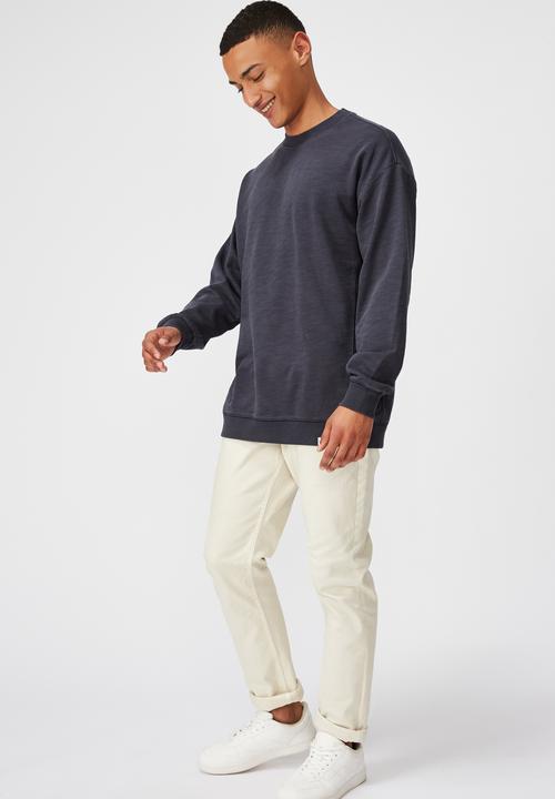 Cotton On - Pigment dyed oversized crew - navy