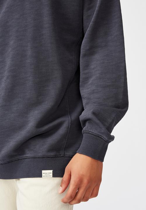 Cotton On - Pigment dyed oversized crew - navy