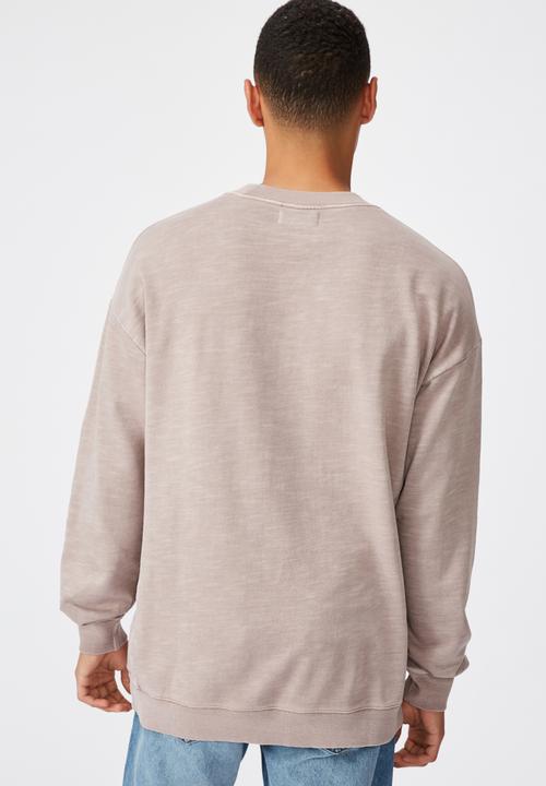 Cotton On - Pigment dyed oversized crew - musk