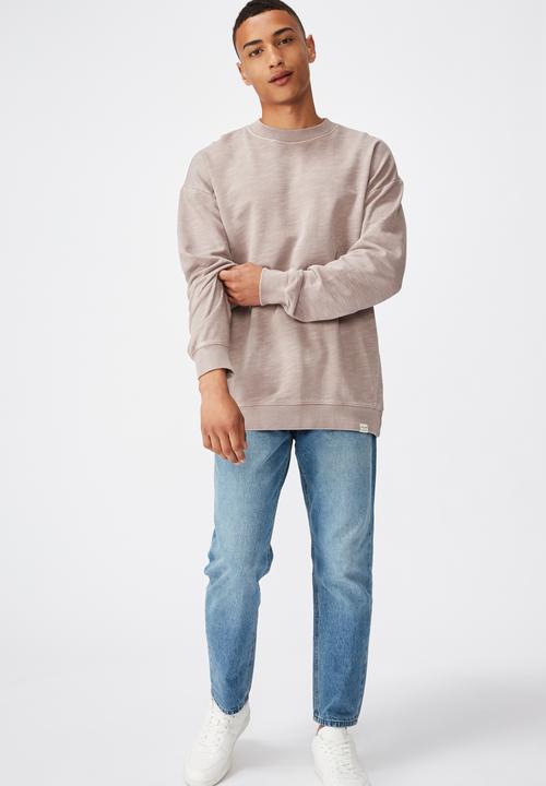 Cotton On - Pigment dyed oversized crew - musk
