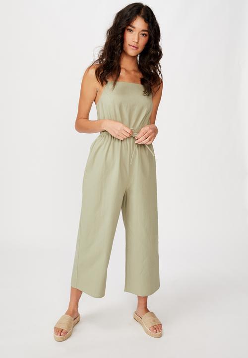 Cotton On - Woven Amanda pinafore jumpsuit - green 