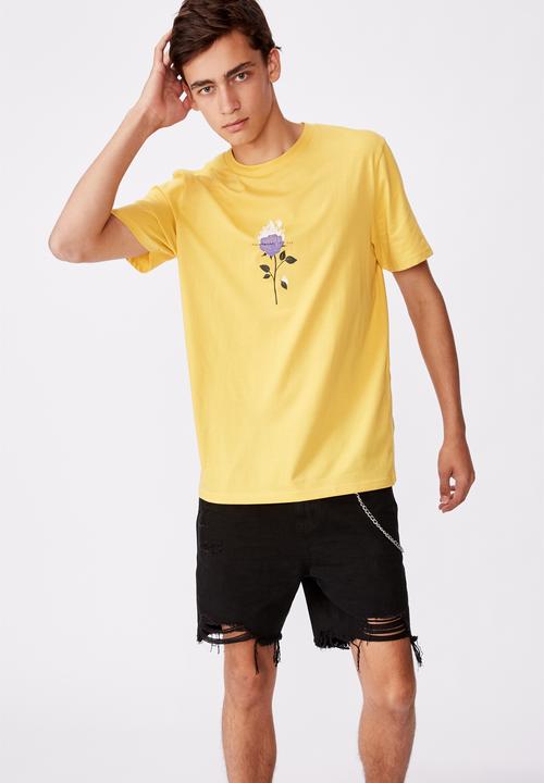 Factorie - Flame rose regular graphic T-shirt - yellow