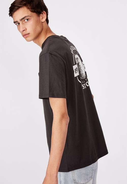 Factorie - Arizona custom regular graphic pocket T-shirt - pirate black