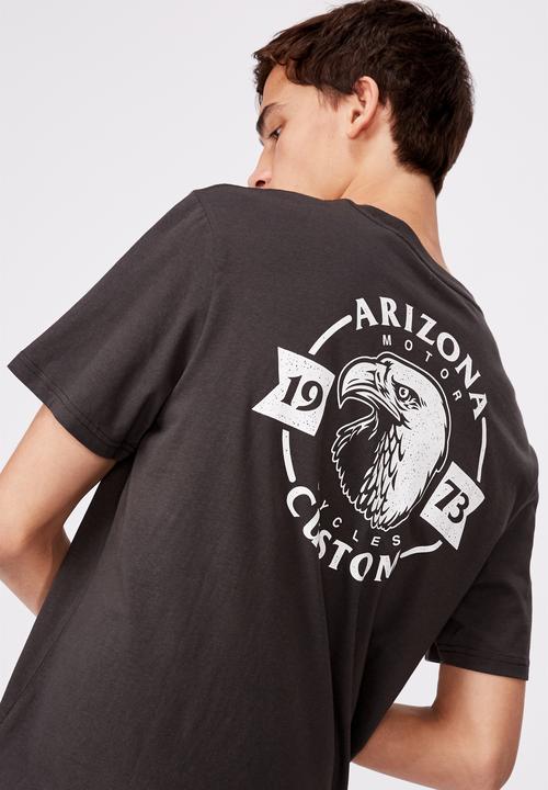 Factorie - Arizona custom regular graphic pocket T-shirt - pirate black