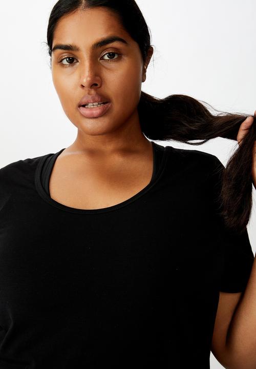Cotton On - Curve gym T-shirt - black