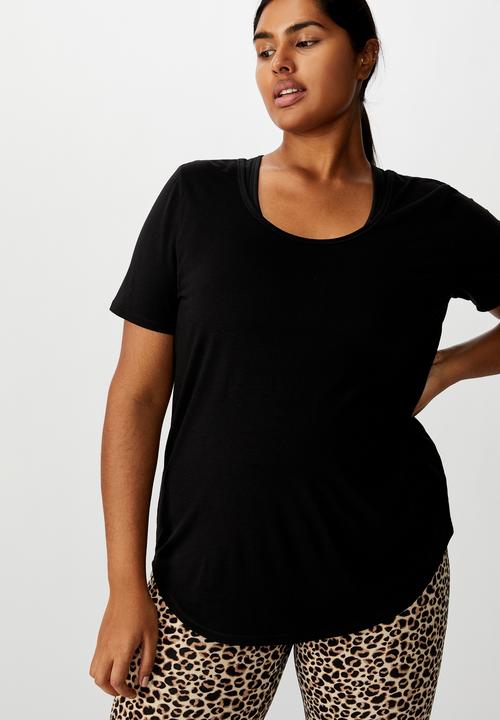 Cotton On - Curve gym T-shirt - black