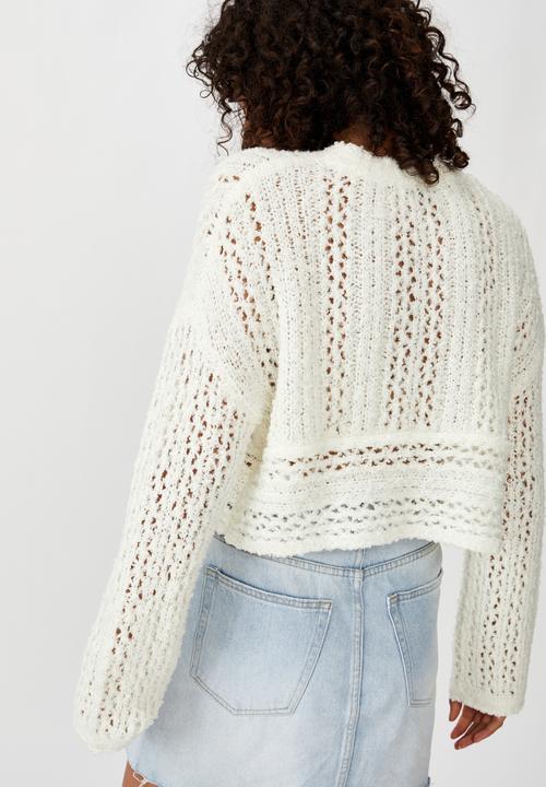 Cotton On - Wide sleeve chopped pullover - white