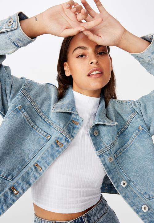 Factorie - Patch pocket denim jacket - blue
