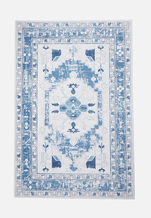 Savanah aztec printed rug - blue