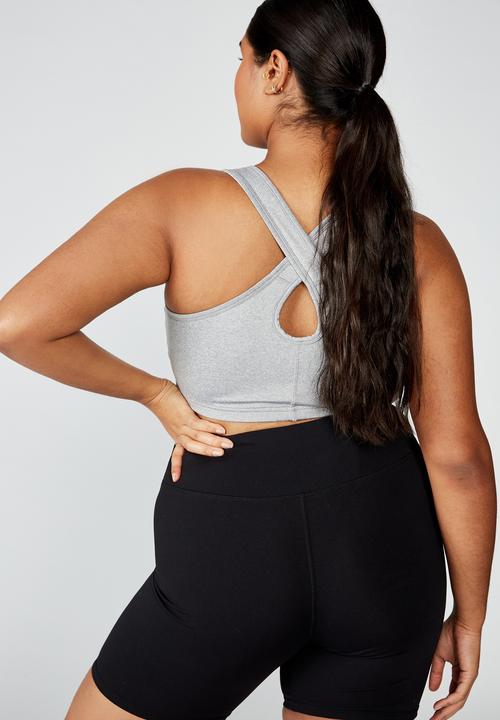 Cotton On - Curve workout cutout crop - grey