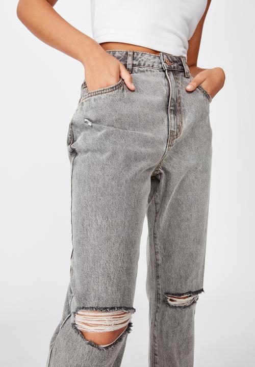 Factorie - Ripped mom jeans - grey