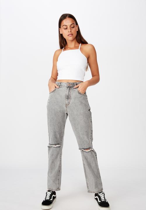 Factorie - Ripped mom jeans - grey