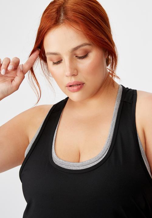 Cotton On - Curve training tank top - black