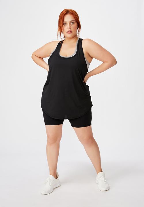 Cotton On - Curve training tank top - black