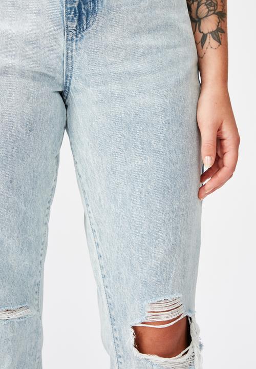Factorie - Ripped mom jeans - acid blue 
