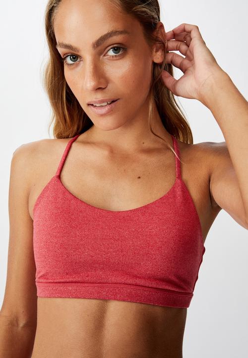 Cotton On - So soft racer crop - merlot marle