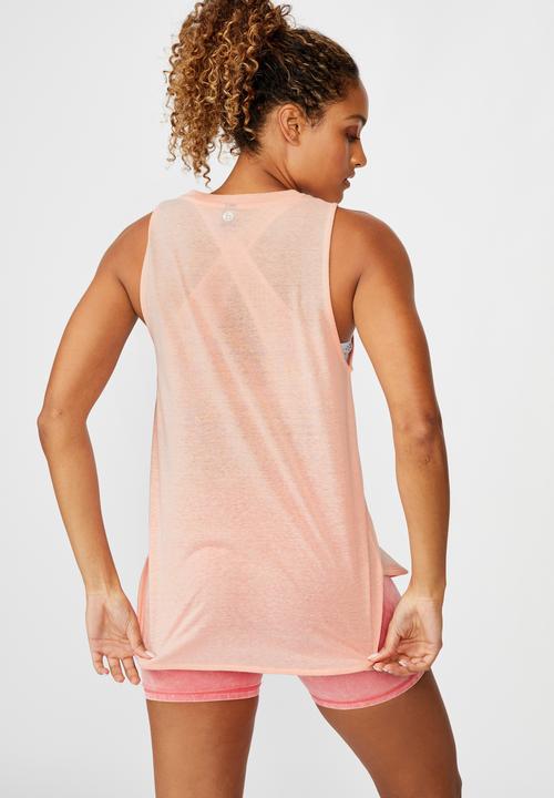 Cotton On - Active curve hem tank soft cameo - pink 