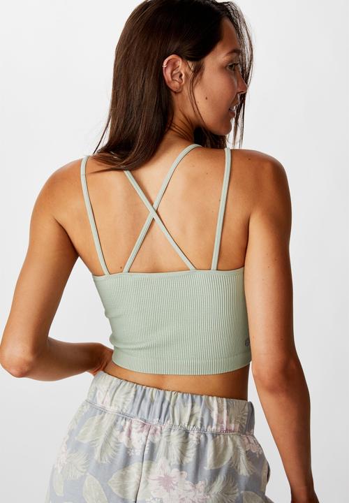 Cotton On - Seamfree strappy vestlette - washed aloe