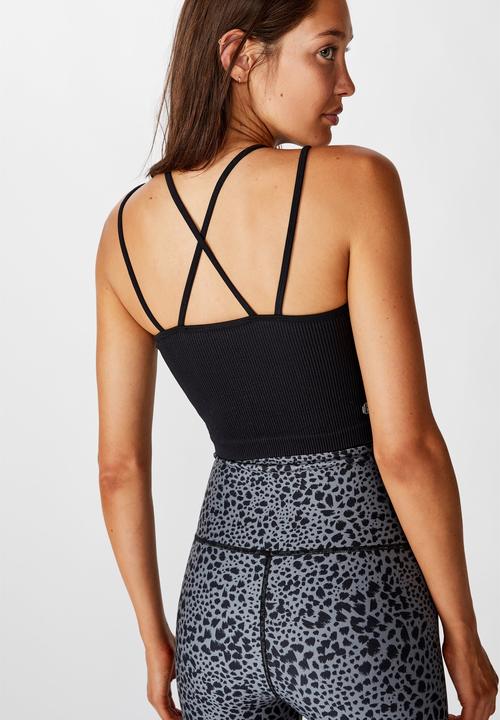 Cotton On - Seamfree strappy vestlette - black