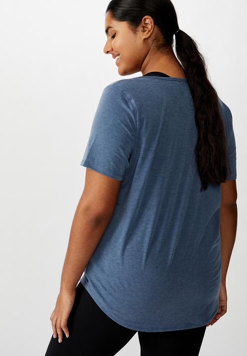 Cotton On - Curve gym T-shirt - blue