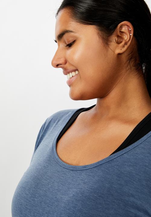 Cotton On - Curve gym T-shirt - blue
