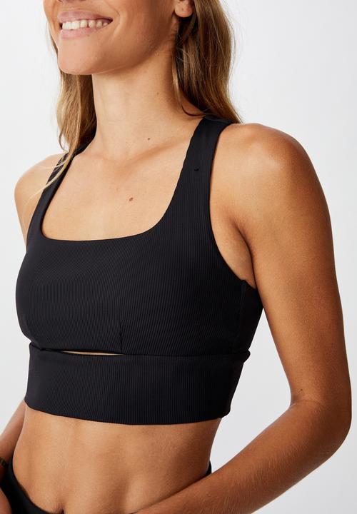Cotton On - Rib cut out crop - black