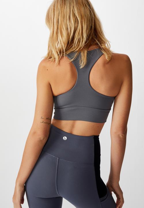 Cotton On - Rib cut out crop - asphalt