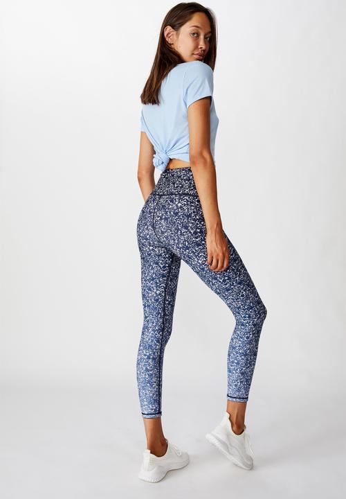 Cotton On - Reversible 7/8 tight  ditsy texture  - ombre & navy