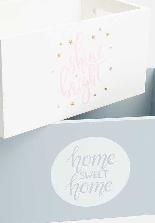 H&S - Crate set of 3 - blue & pink