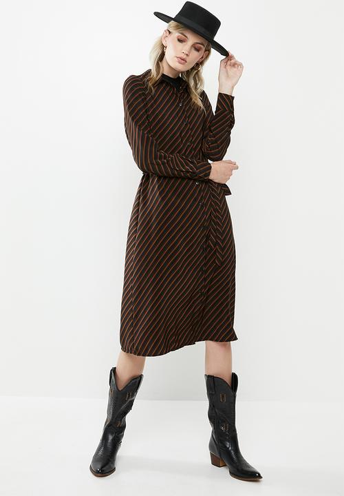 Vero Moda - Jane shirt dress - black & brown 