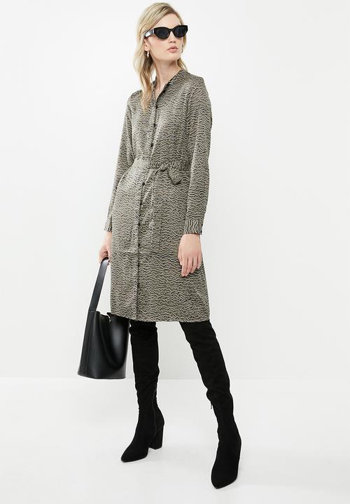 Vero Moda - Tessa shirt dress - khaki & black 