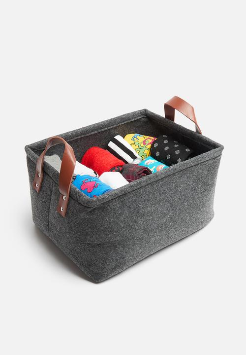 H&S - Felt rec storage basket - black