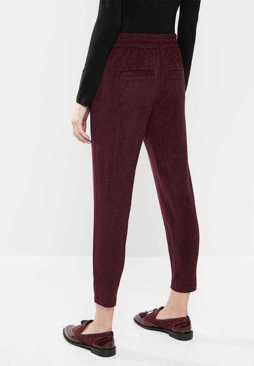 Vero Moda - Eva loose soft cord pants - burgundy