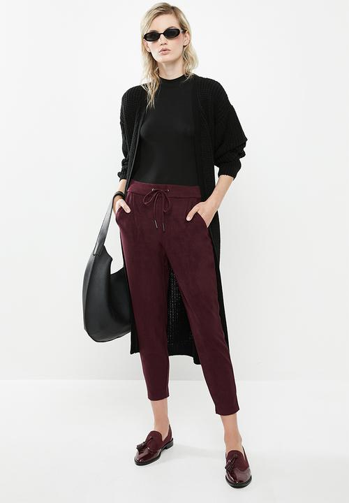 Vero Moda - Eva loose soft cord pants - burgundy