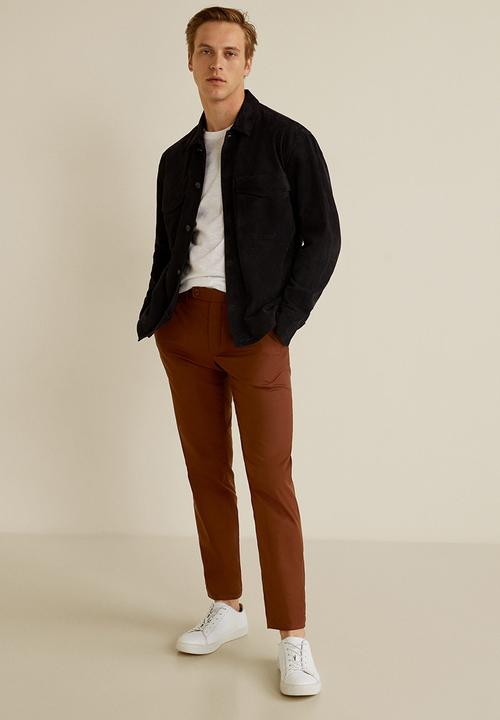 MANGO - Boston pants - burnt orange