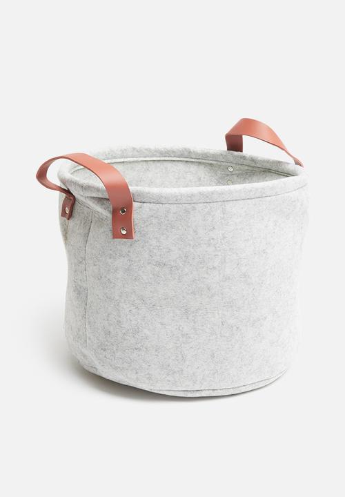 Bathroom Solutions - Felt round storage basket - grey