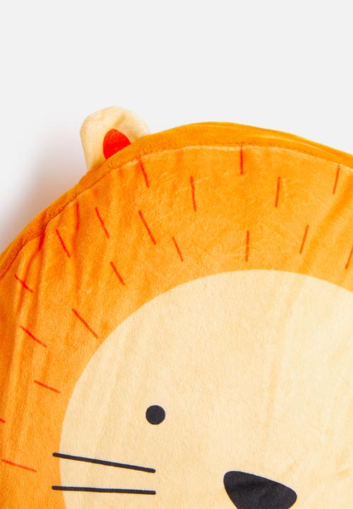 H&S - Lion face cushion - orange & yellow 