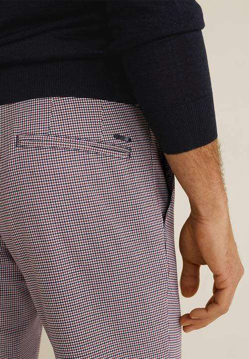 MANGO - Dash pants - grey & red