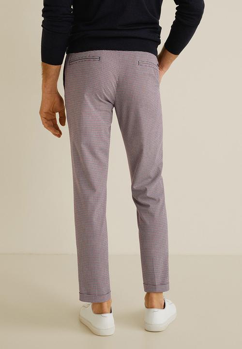 MANGO - Dash pants - grey & red