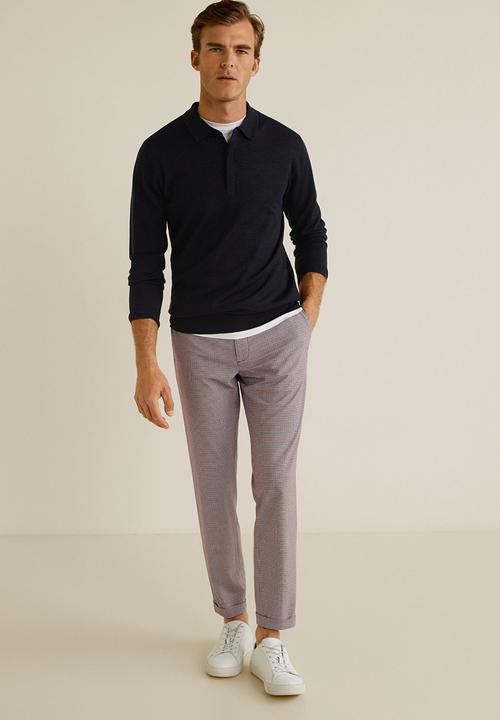 MANGO - Dash pants - grey & red