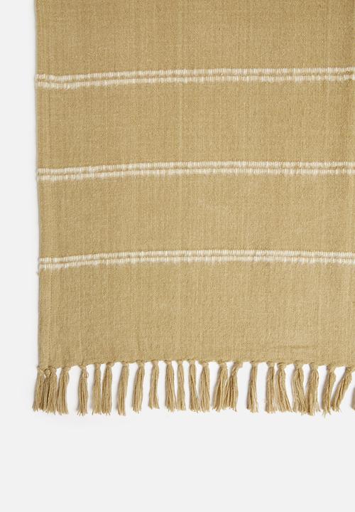H&S - Rio striped throw - taupe