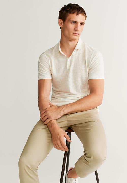 MANGO - Prato pants - stone